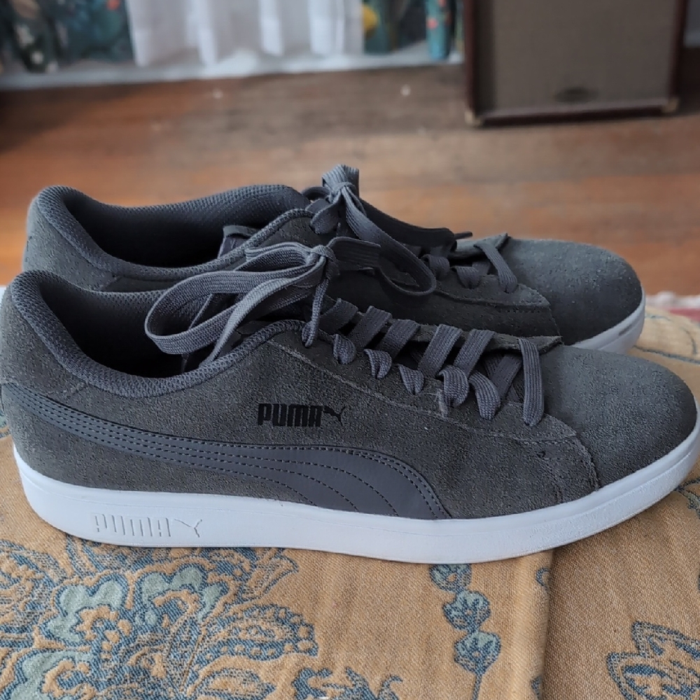 Puma Charcoal Suede Sneakers